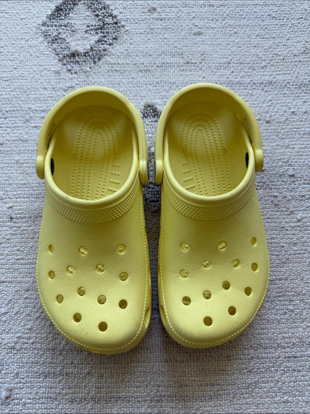 CROCS Kids Yellow Classic Clogs with Heel Strap
